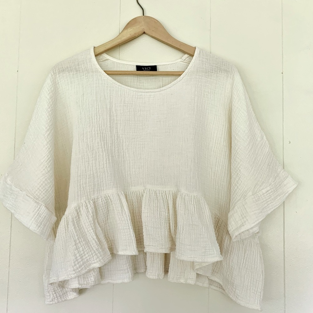 Oversized ruffle blouse